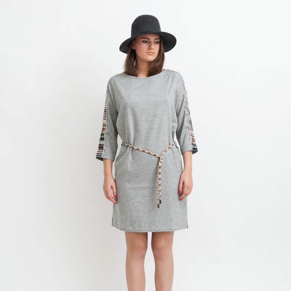 Sessun Emiko grey wool blend dress
